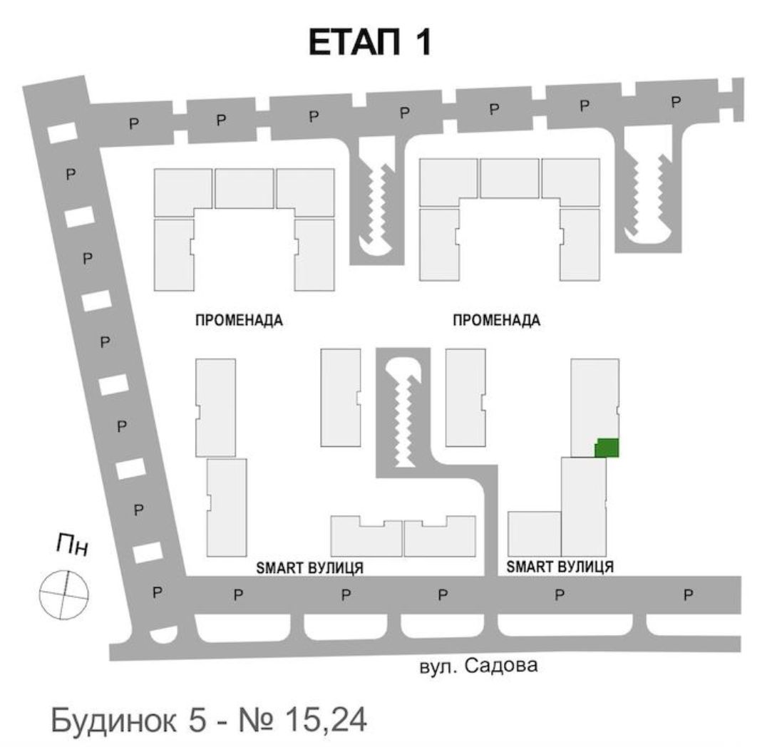 1-кімнатна квартира 44,42 м2 - Фото №1