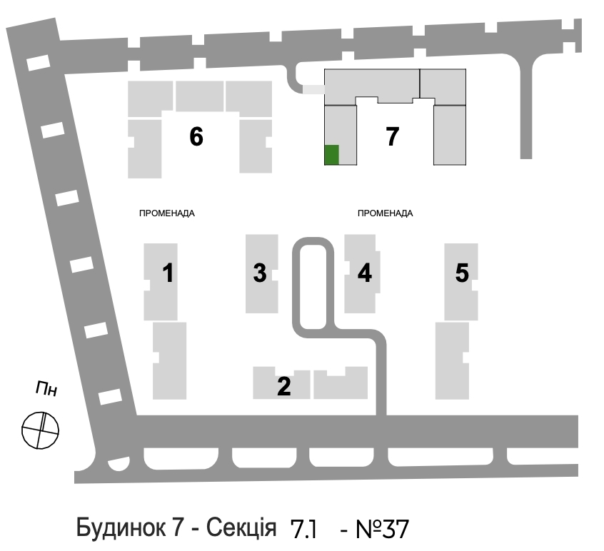 2-кімнатна квартира 59,52 м2 - Фото №1