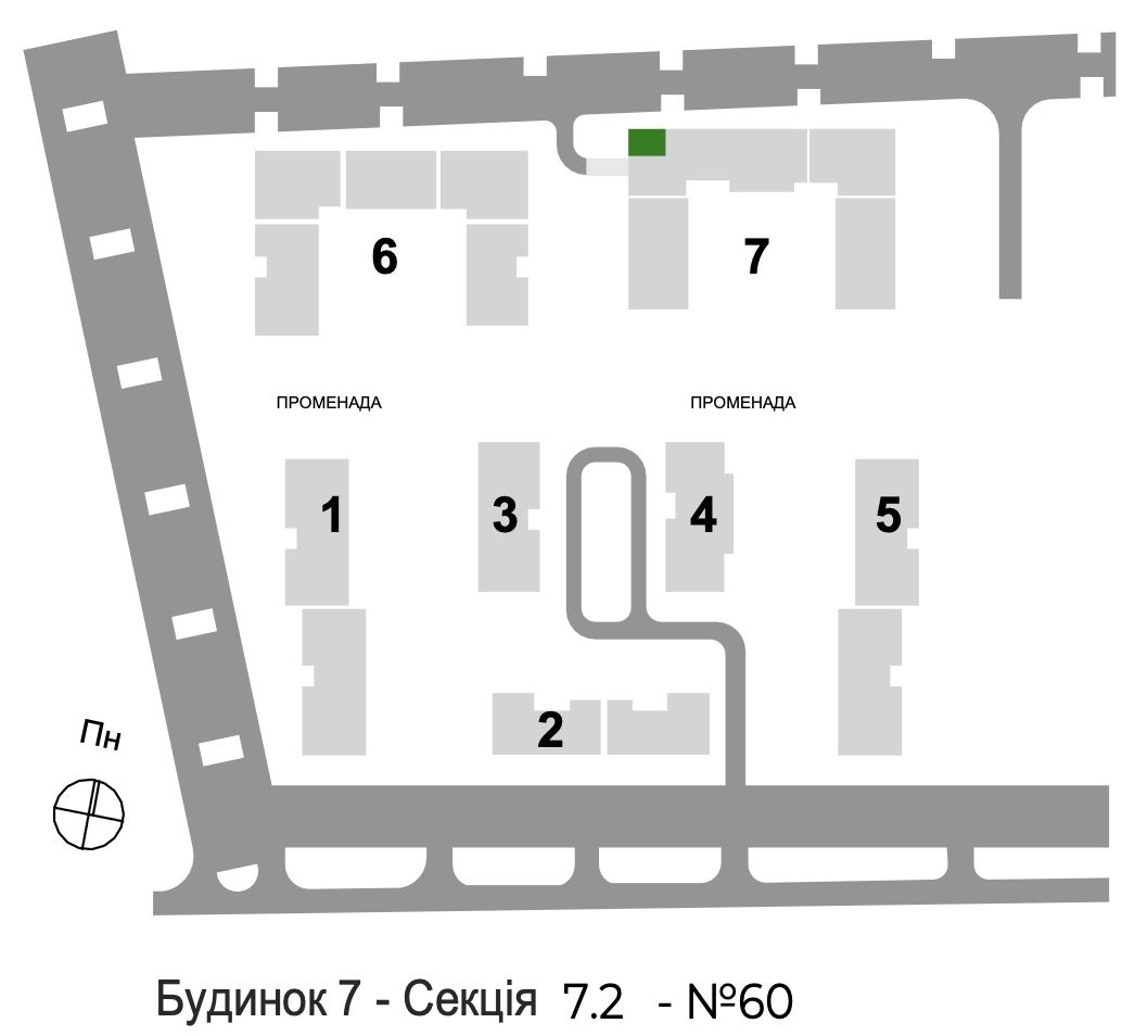 2-кімнатна квартира 55,78 м2 - Фото №1