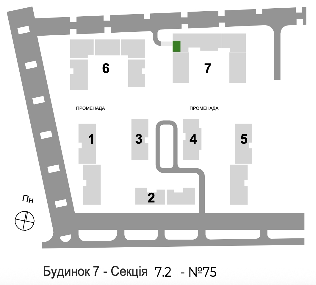 2-кімнатна квартира 63,93 м2 - Фото №1