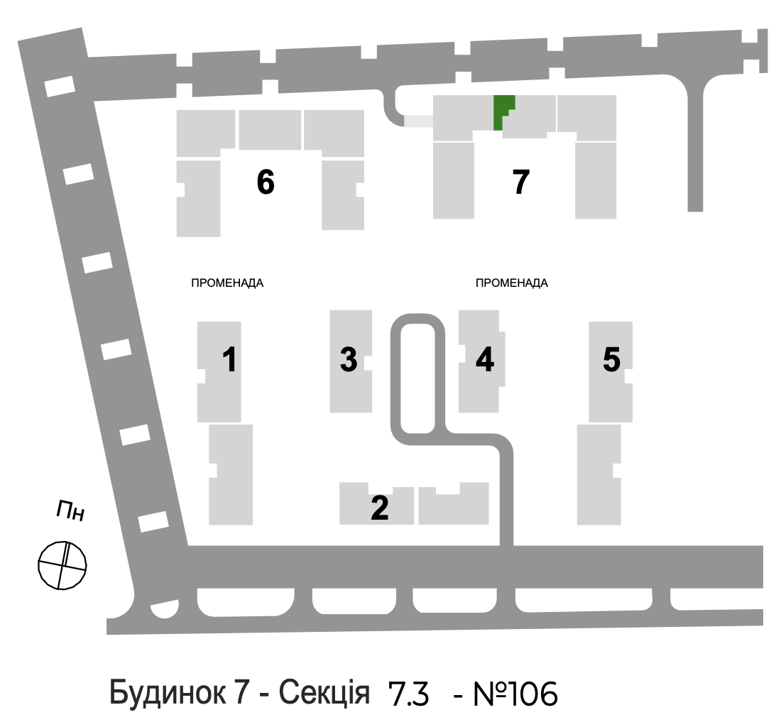 2-кімнатна квартира 62,82 м2 - Фото №1