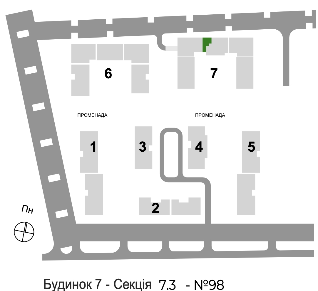 2-кімнатна квартира 59,93 м2 - Фото №1