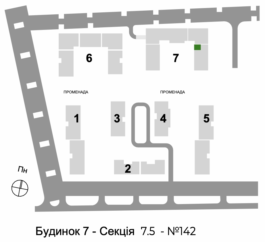 1-кімнатна квартира 48,54 м2 - Фото №1