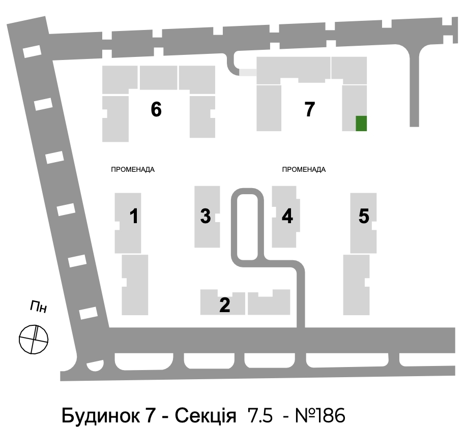 2-кімнатна квартира 59,86 м2 - Фото №1